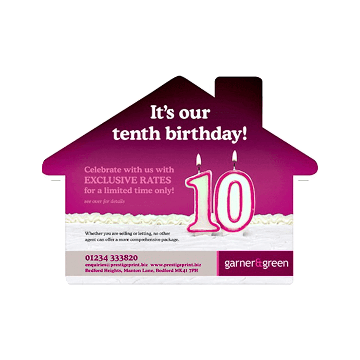 Estate agents leaflet design for milestone announcements, anniversary