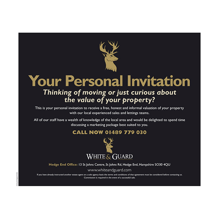 Estate Agents Marketing Leaflets Invitation for a Valuation